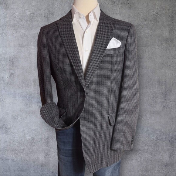 Tommy Hilfiger Men's 44R Gray/Brown Wool Blazer Sport Coat Two Button Jacket - Picture 2 of 16